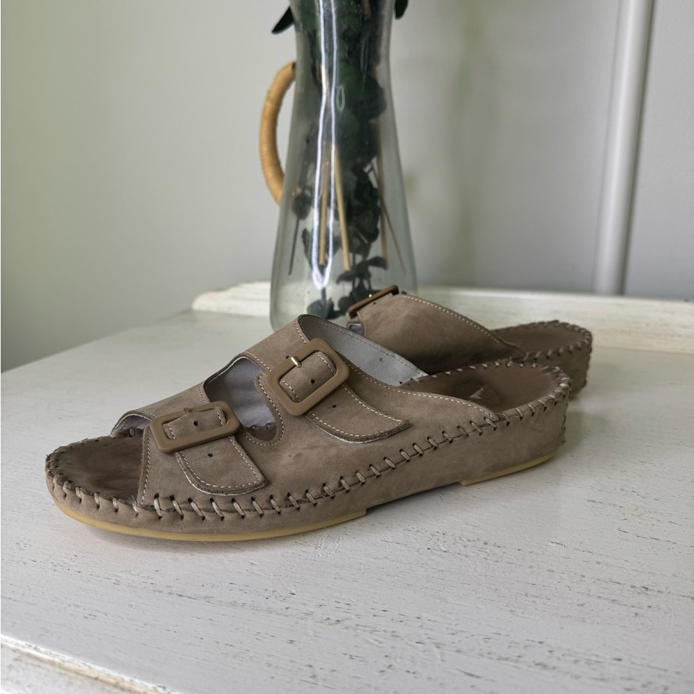 laPlume sz 40 European 9.5-10 American Tan Leather Sandals - Picture 7 of 9